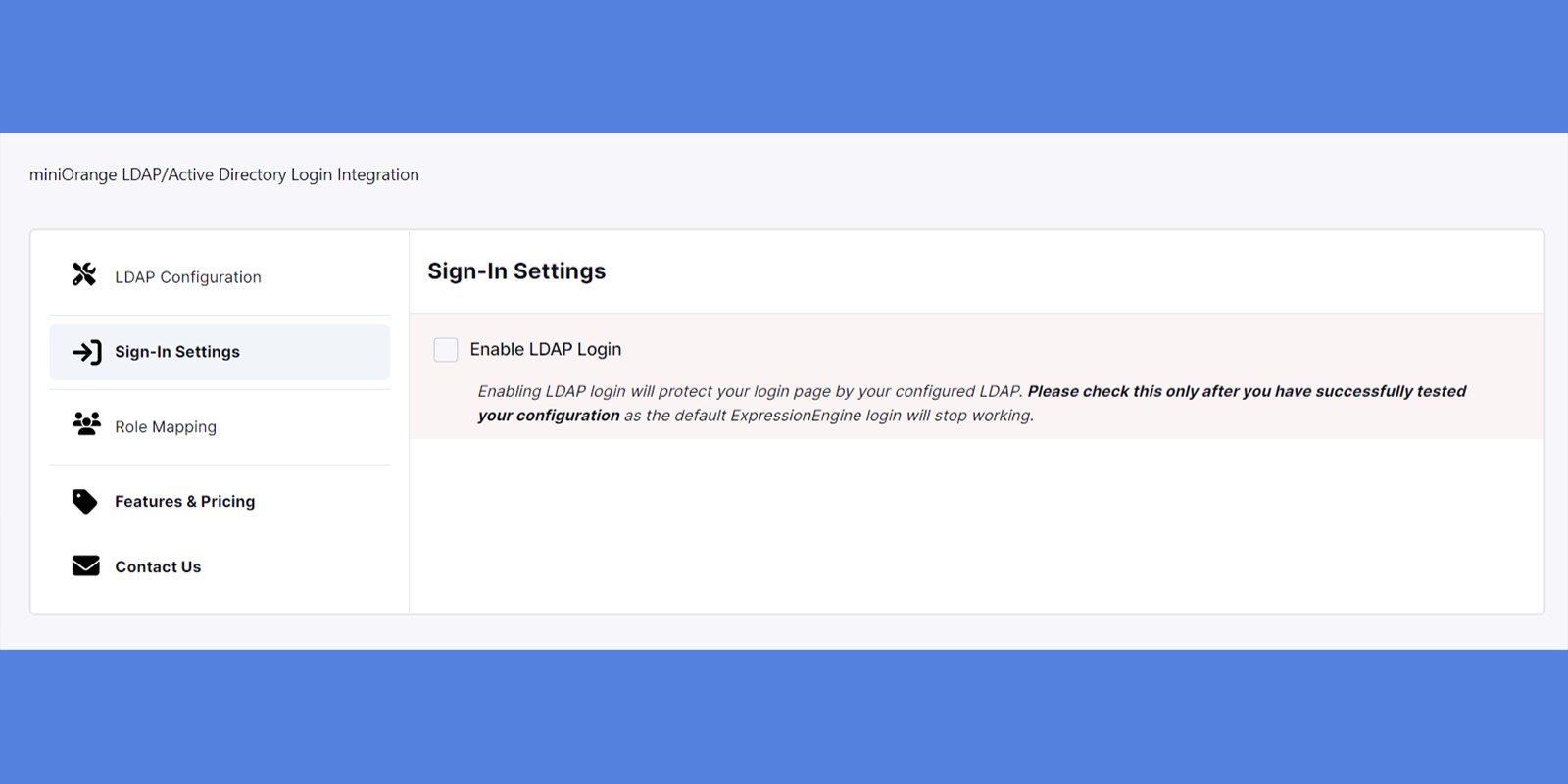 Sign-in Settings