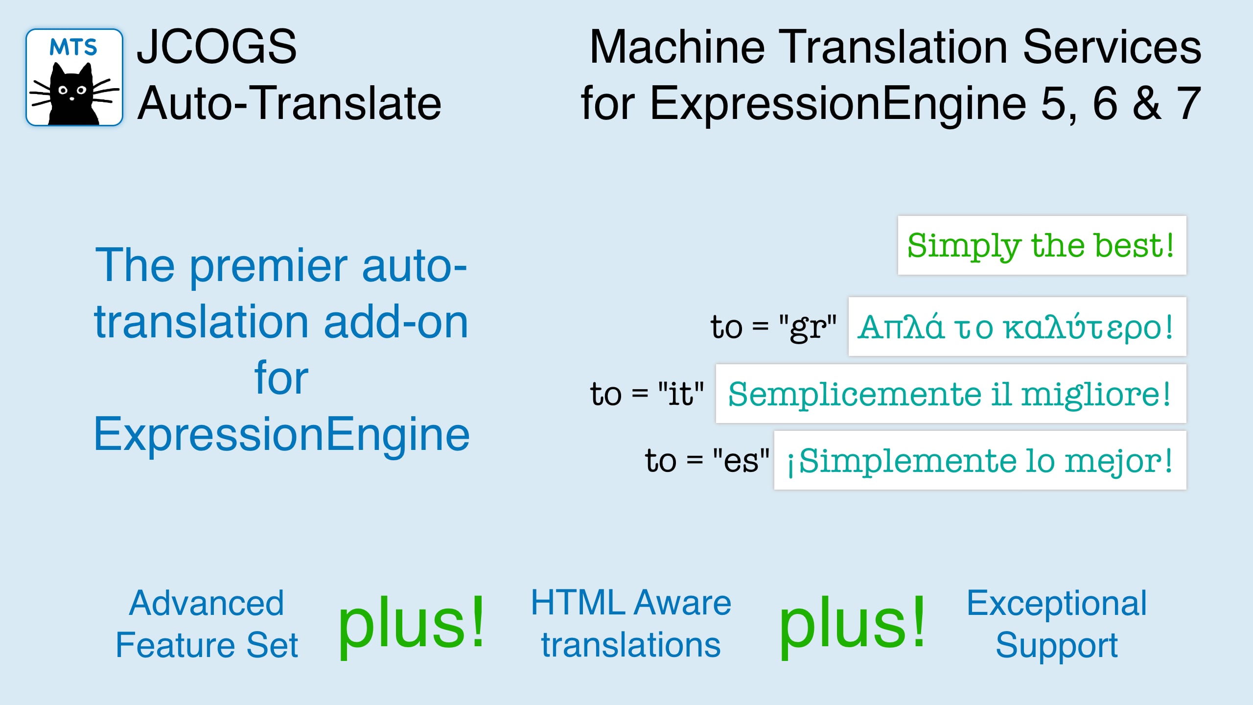 The premier Auto-Translation add-on for EE5, EE6 and EE7