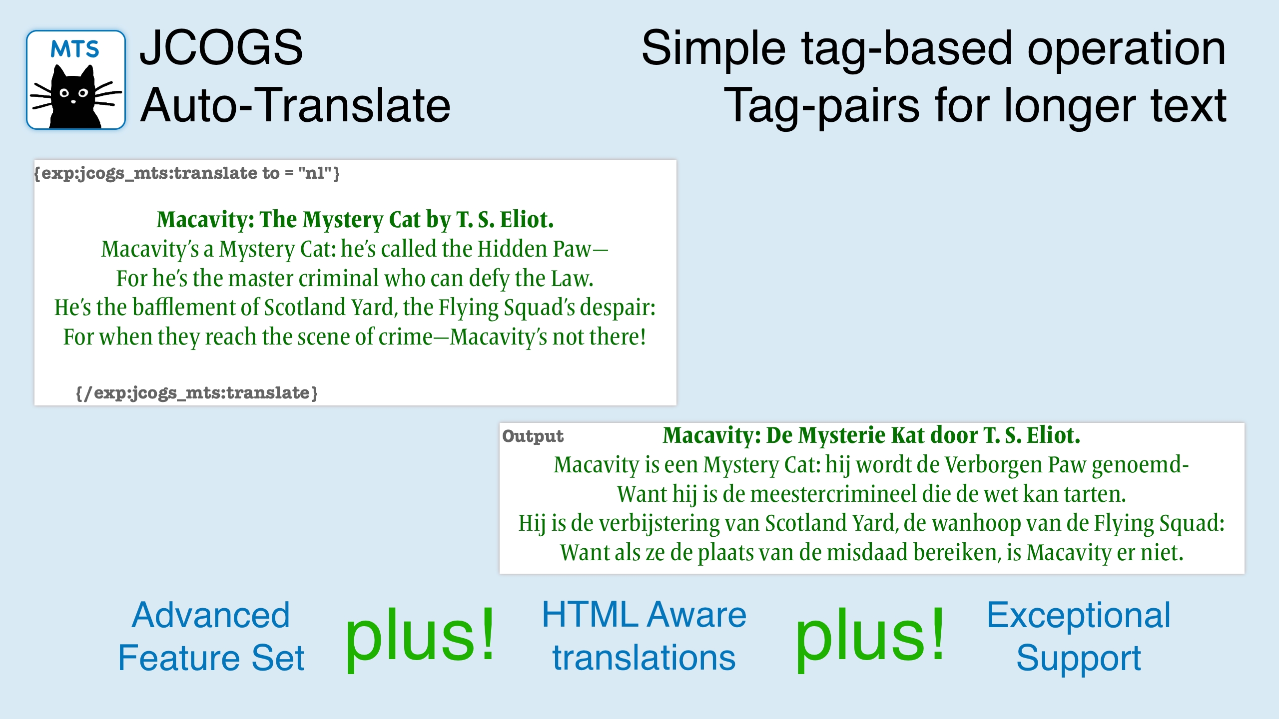 Simple tag-based operation - tag pair
