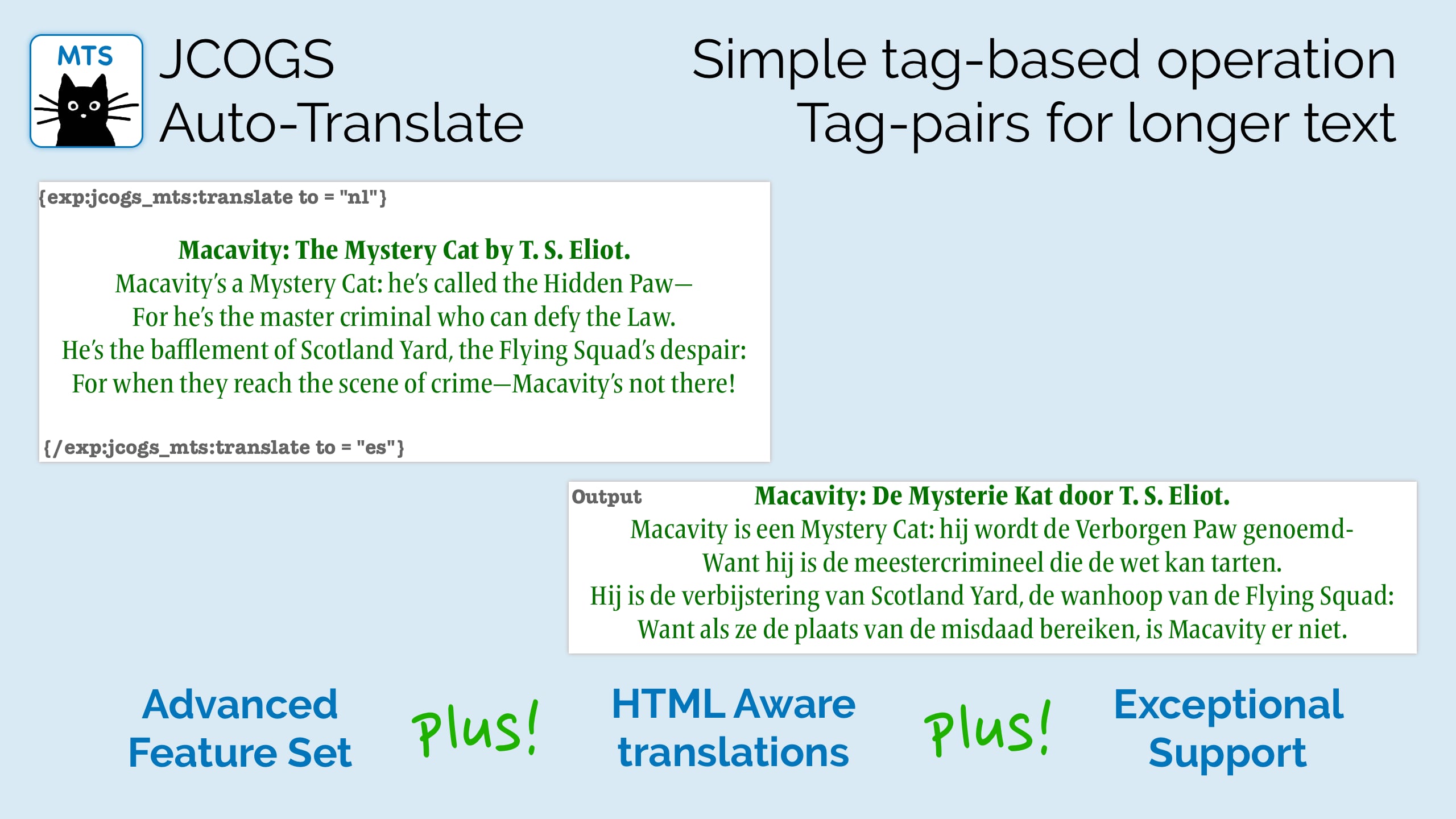 Simple tag-based operation - tag pair