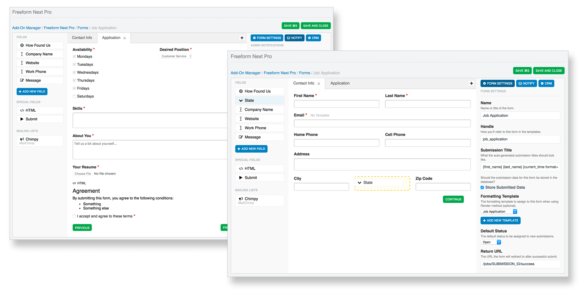 Easily build complex multi-page forms.