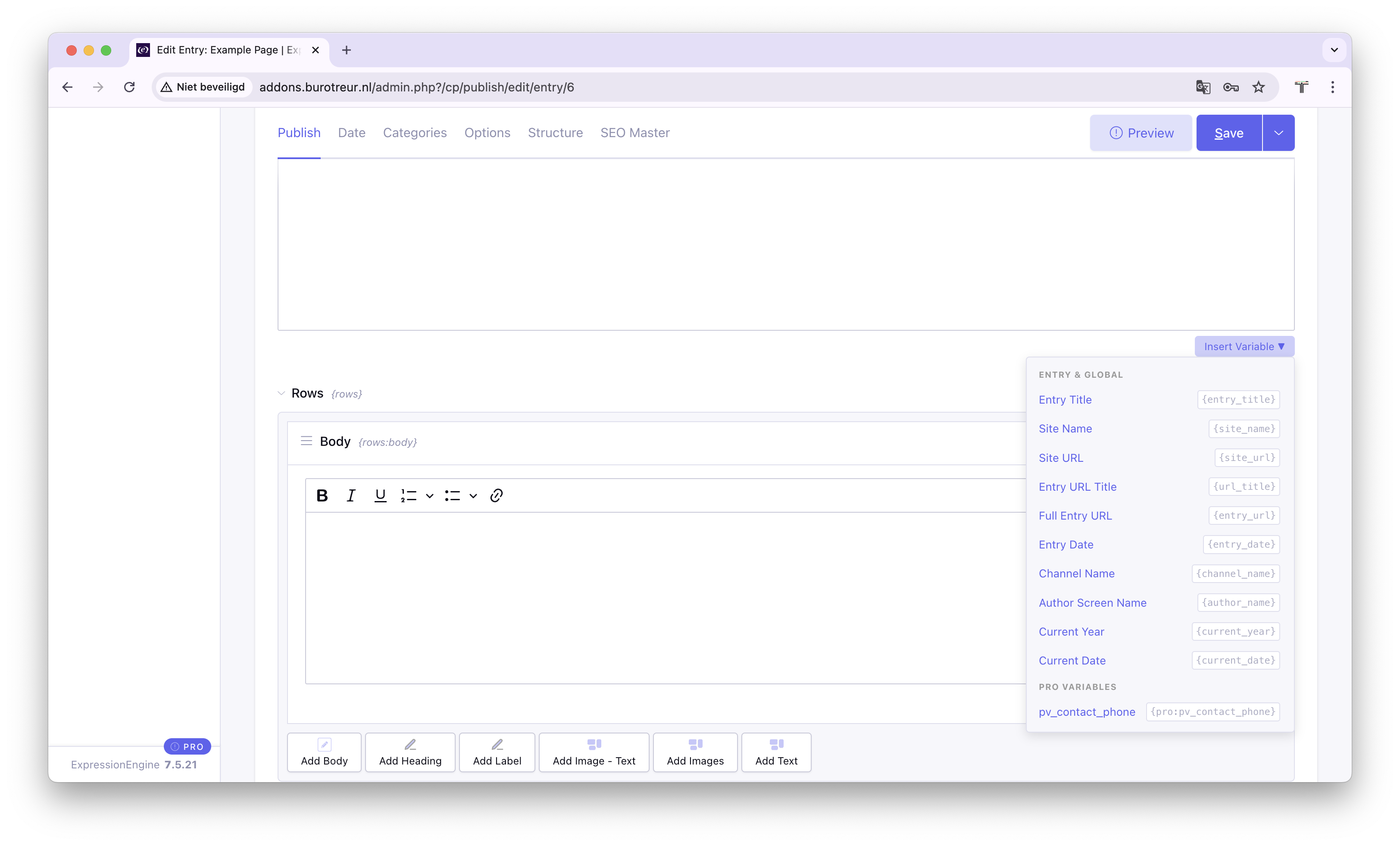 Select the variable you want