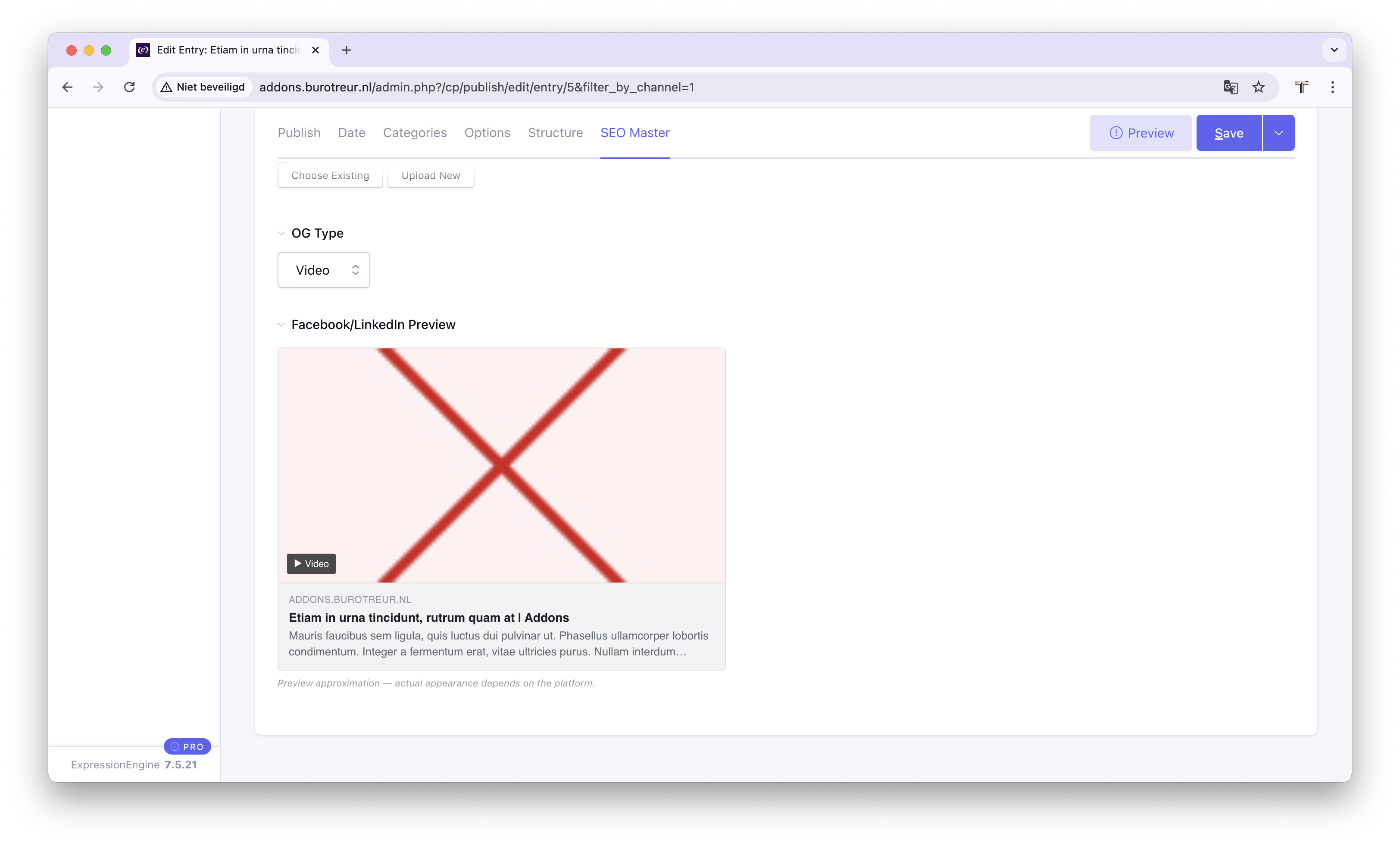 Live Facebook/LinkedIn Preview