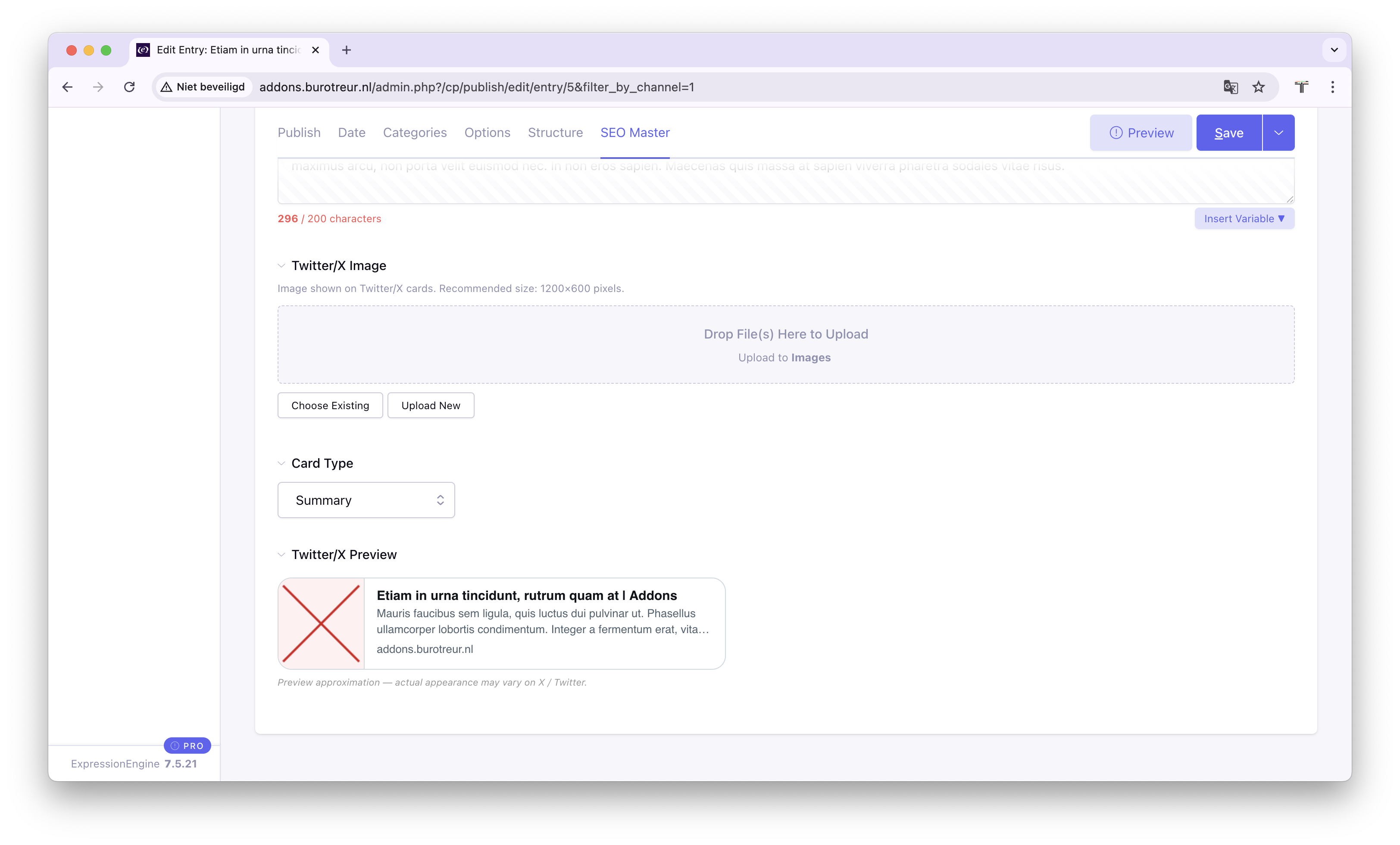Live Twitter/X Preview
