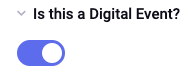 'Is Digital' Toggle and shows both fields, zoom link and address