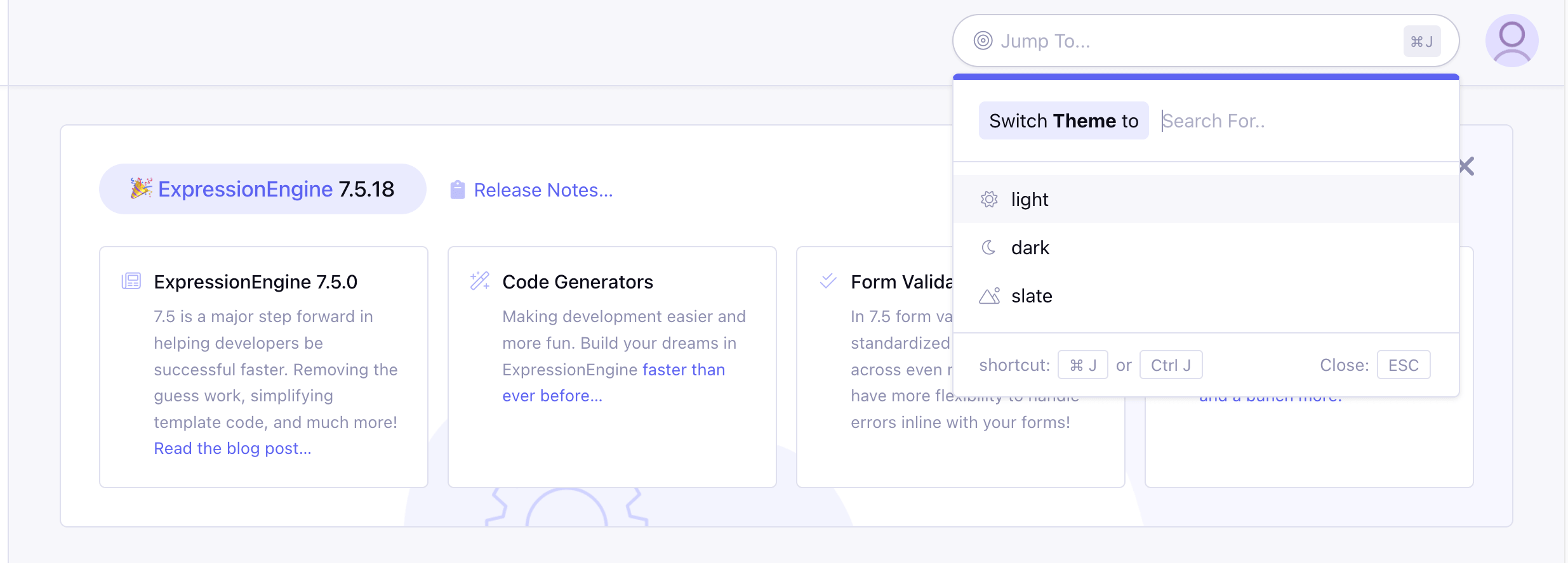 New light theme | Features | ExpressionEngine